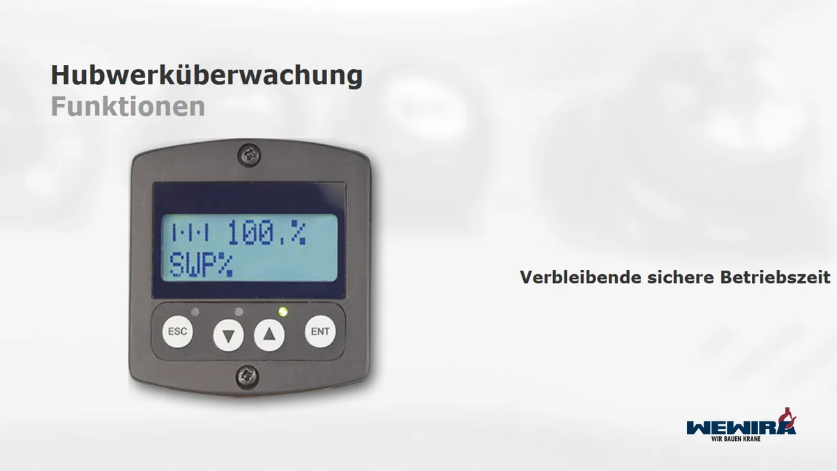 Hubwerks-Überwachung: verbleibende sichere Betriebszeit
